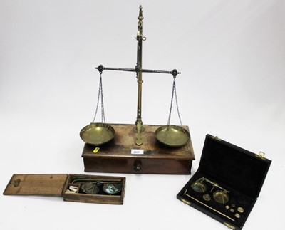 Lot 2037 - Three sets of scales including two in cases (3)