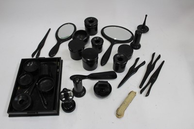 Lot 2010 - One box containing a large quantity of various ebony dress table items