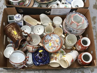 Lot 100 - Four boxes of assorted ceramics including Japanese Teaware, Jasperware and other items