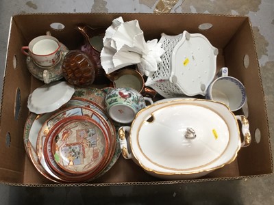 Lot 100 - Four boxes of assorted ceramics including Japanese Teaware, Jasperware and other items