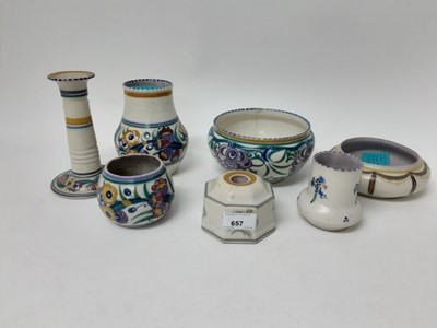 Lot 657 - Collection of Poole Carter Stabler Adams pottery, including bowls, vases, etc