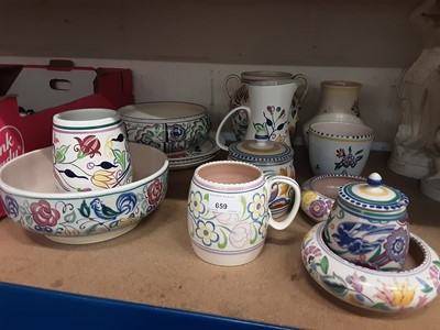 Lot 659 - Collection of Poole pottery, including bowls, vases, etc