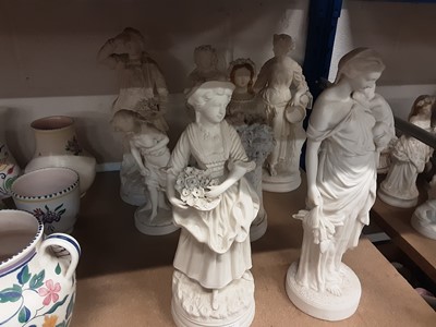 Lot 660 - Collection of seven Parianware figures