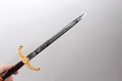Lot 365 - Wilkinson Sword 50th anniversary of VJ Day commemorative dagger in fitted case