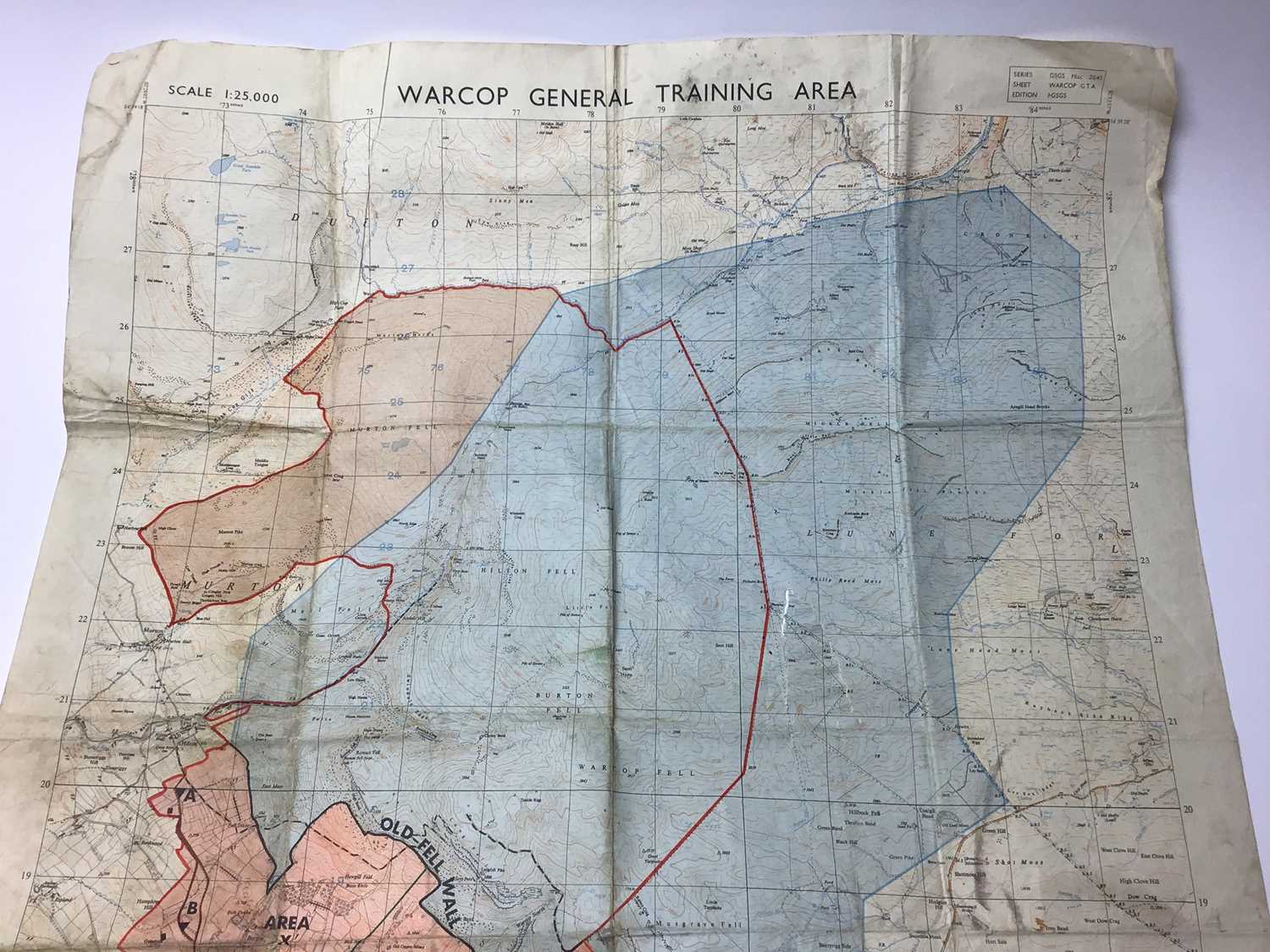 Lot 245 - 1960s Warcop General Training Area map,