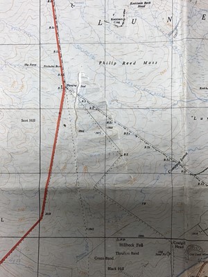 Lot 245 - 1960s Warcop General Training Area map, dated 1964, approximately 72 x 58cm