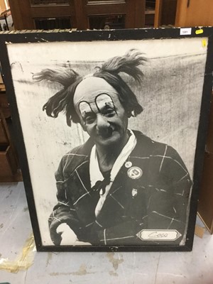 Lot 1201 - Large Framed Photograph of Coco the Clown, approximately 108 x 82cm overall