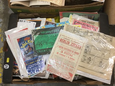 Lot 1204 - Two boxes of Circus ephemera to include letter heads, press packs, leaflets, letters and other items (2 boxes)