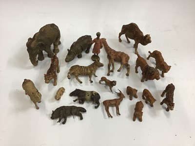 Lot 1576 - A selection of early composite zoo animals.