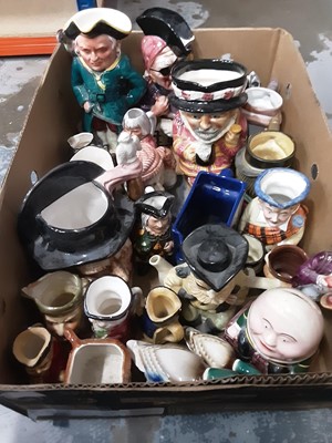 Lot 668 - Three boxes of mixed Toby jugs and character jugs