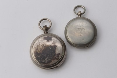 Lot 253 - First World War British military Officers' Pocket compass in steel case marked Dennison, Birmingham VI, 13654, 1917, together with another compass (unmarked)