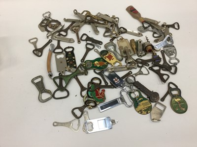 Lot 2017 - Extensive collection of old corkscrews, bottle openers, penknives and related items