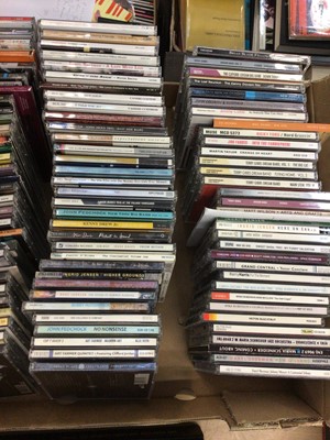 Lot 724 - Box of signed Jazz CDs including Scott Hamilton, Chico Freeman, Benny Green, Mose Allison, Ray Alexander, Nat Adderley and Benny Golson