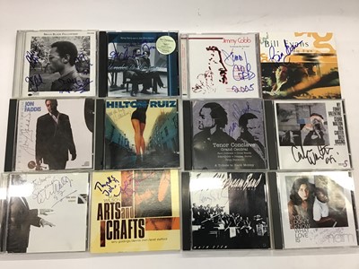 Lot 724 - Box of signed Jazz CDs including Scott Hamilton, Chico Freeman, Benny Green, Mose Allison, Ray Alexander, Nat Adderley and Benny Golson