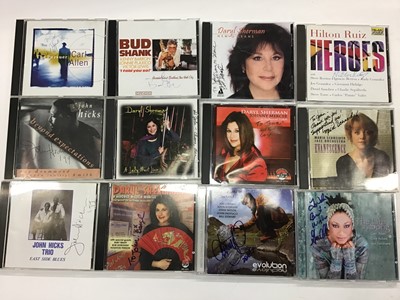 Lot 724 - Box of signed Jazz CDs including Scott Hamilton, Chico Freeman, Benny Green, Mose Allison, Ray Alexander, Nat Adderley and Benny Golson
