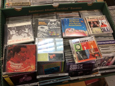 Lot 731 - Box of Jazz CDs including Chick Corea, Barry Harris Trio, Charlie Mingus, Gene Krupa and David Sanchez (approx 130)