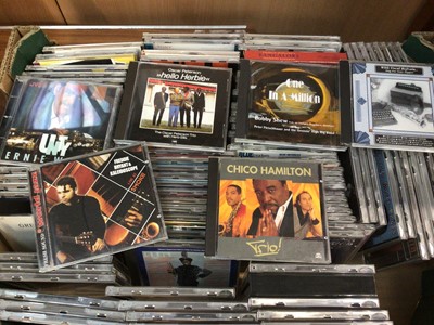 Lot 733 - Box of CDs including Keith Jarrett, Chico Hamilton, Maynard Ferguson, Arnett Cobb, Woody Herman and Ray Brown (approx 110)