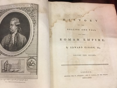 Lot 1245 - Gibbon - Decline and Fall of the Roman Empire, complete 6 vol. set, 1788, in good condition