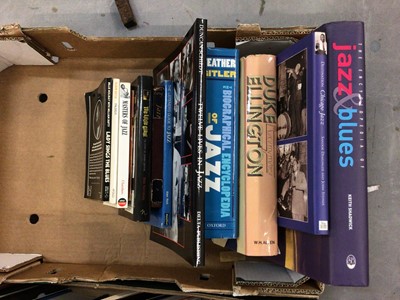 Lot 739 - Two boxes of Jazz books including Jazz Covers - Taschen, In The Groove, and A Century of Jazz