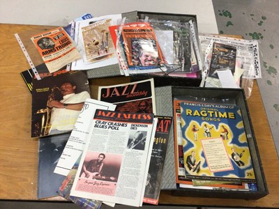 Lot 746 - Two box files of Jazz ephemera including Kansas City Jazz, The Creative World of Stan Kenton, Jimmy Smith souvenir brochure, Jazz of the Philarmonic, and Jazz from Carnegie Hall