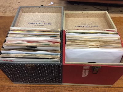 Lot 986 - Two carrying boxes 1960s and 1970s Promo, Demo and Emidisc Records