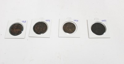 Lot 2028 - Group of four Victorian pennies 1897, 1853, 1859 and 1848