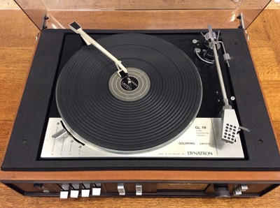 Lot 999 - Goldring Lenco GL78 Stereo Transcription turntable by Dynatron with pair Dynatron speakers