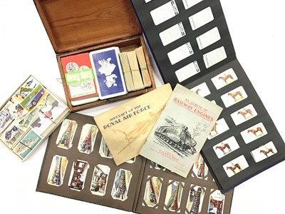 Lot 1253 - Cigarette Cards and Playing Card selection in box.