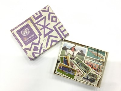 Lot 1253 - Cigarette Cards and Playing Card selection in box.