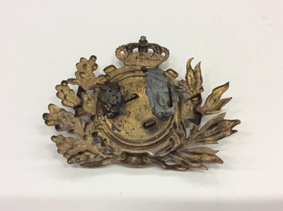 Lot 295 - 19th Century Continental Brass Military Helmet Plate