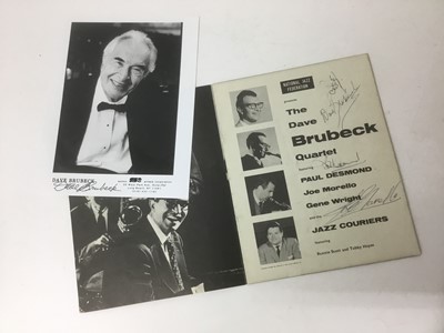 Lot 773 - Dave Brubeck autographed souvenir programme, together with autographed photograph