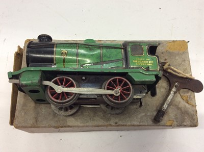 Lot 1596 - Hornby train set O Gauge Tin Plate clockwork locomotive