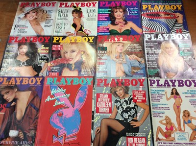 Lot 1305 - Large quantity of 1980's and 90's Playboy Magazines in seven boxes.