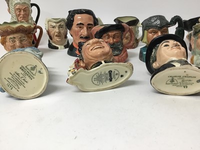 Lot 699 - Group of twenty five Royal Doulton Character jugs- John Doulton D6656, Sir Henry Doulton D6703, Sir Henry Doulton D7057, Michael Doulton D6808, Charles Hawtrey from Carry on up the Khyber D7163 No....