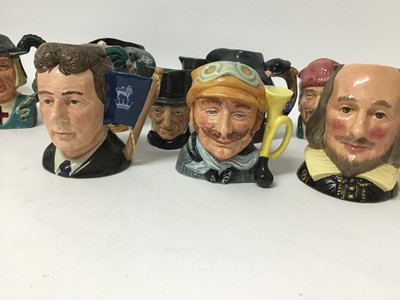 Lot 699 - Group of twenty five Royal Doulton Character jugs- John Doulton D6656, Sir Henry Doulton D6703, Sir Henry Doulton D7057, Michael Doulton D6808, Charles Hawtrey from Carry on up the Khyber D7163 No....