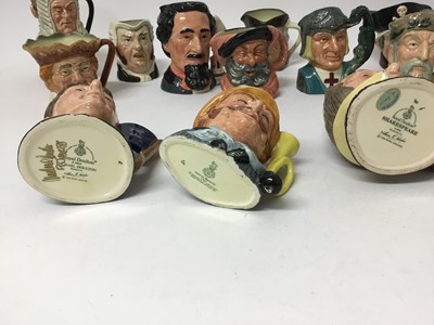 Lot 699 - Group of twenty five Royal Doulton Character jugs- John Doulton D6656, Sir Henry Doulton D6703, Sir Henry Doulton D7057, Michael Doulton D6808, Charles Hawtrey from Carry on up the Khyber D7163 No....