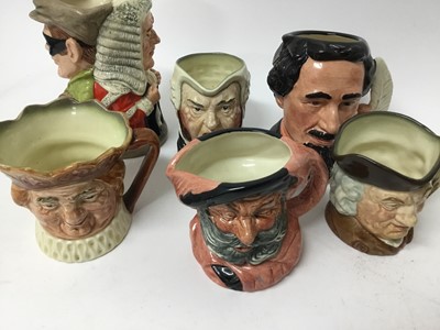 Lot 699 - Group of twenty five Royal Doulton Character jugs- John Doulton D6656, Sir Henry Doulton D6703, Sir Henry Doulton D7057, Michael Doulton D6808, Charles Hawtrey from Carry on up the Khyber D7163 No....