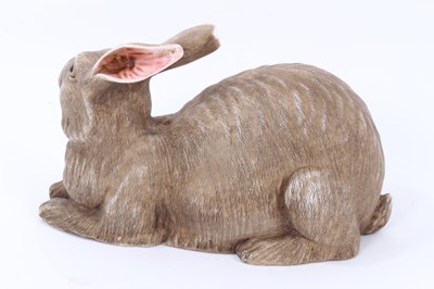 Lot 14 - Chinese porcelain life-size model rabbit