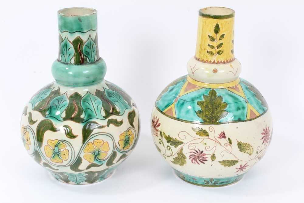 Lot 13 - Near pair of Della Robbia vases