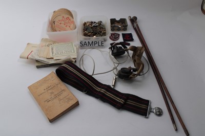 Lot 641 - Group of 1950s British Army Ephemera relating to East Germany to include passes, training pamphlets and other items. Together with a group of military badges and buttons.