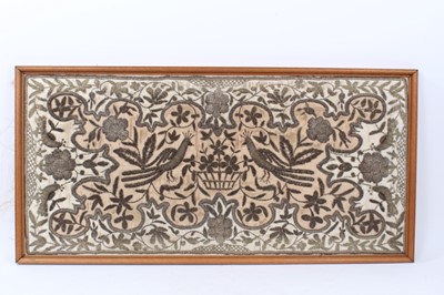 Lot 223 - 18th century metal thread embroidered panel