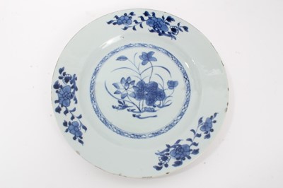 Lot 24 - Six 18th century Chinese blue and white porcelain dishes