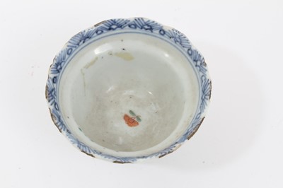 Lot 27 - 18th century Chinese export porcelain tea wares, including a finely painted figural cup, a floral painted cup, an enamelled tea bowl and saucer, and seven tea bowls with various patterns, including...