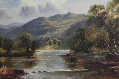 Lot 475 - Ernest Charles Welbourn (1872-1927), oil on canvas, a mountainous river landscape, in original gilt frame, 30 x 50cm