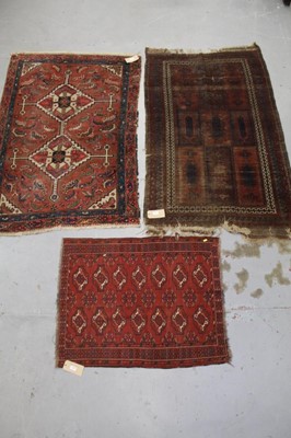 Lot 851 - Small Tekke rug, together with two further rugs