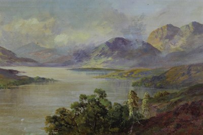 Lot 505 - Francis E. Jamieson (1895-1950), oil on canvas, a view of Loch Katrine, signed, in gilt frame, 40 x 60cm