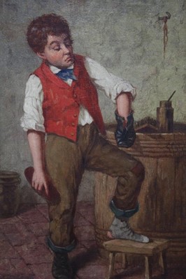 Lot 494 - Eskine Nicol (1825-1904), oil on panel, The Shoe Shine Boy", signed, in gilt frame, 30 x 22cm