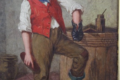 Lot 494 - Eskine Nicol (1825-1904), oil on panel, The Shoe Shine Boy", signed, in gilt frame, 30 x 22cm