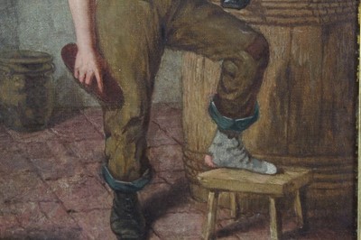 Lot 494 - Eskine Nicol (1825-1904), oil on panel, The Shoe Shine Boy", signed, in gilt frame, 30 x 22cm