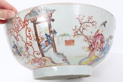 Lot 48 - Three large 18th century Chinese export porcelain bowls